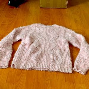 pretty pink knit sweater